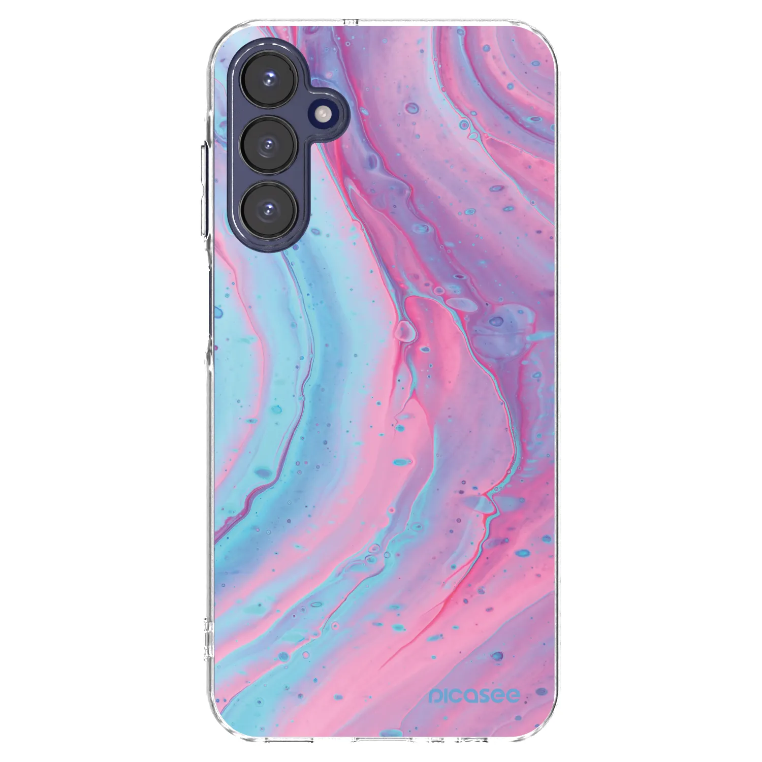 Picasee silikonowe przeźroczyste etui na Samsung Galaxy A15 A155F 4G - Pink liquid