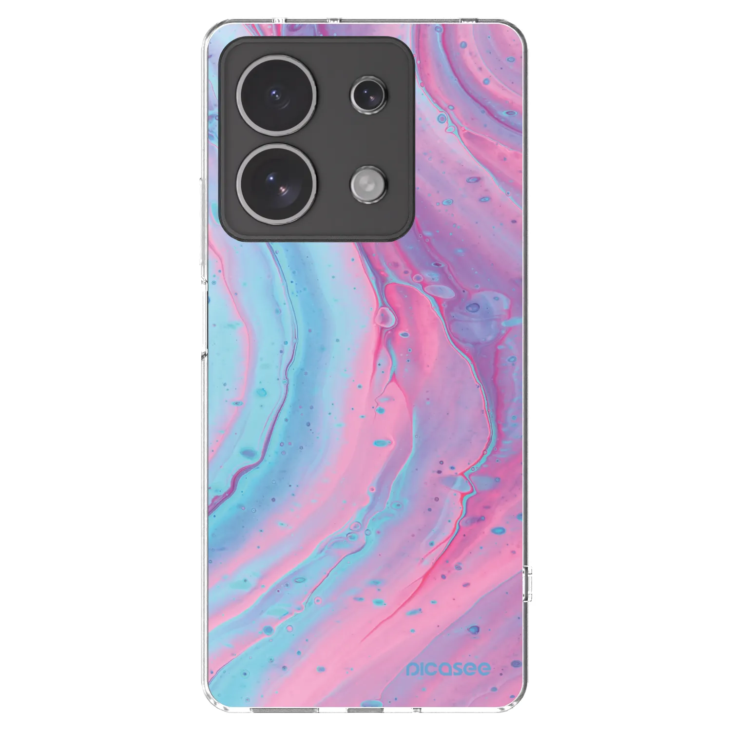 Picasee silikonowe przeźroczyste etui na Xiaomi Redmi Note 13 4G - Pink liquid