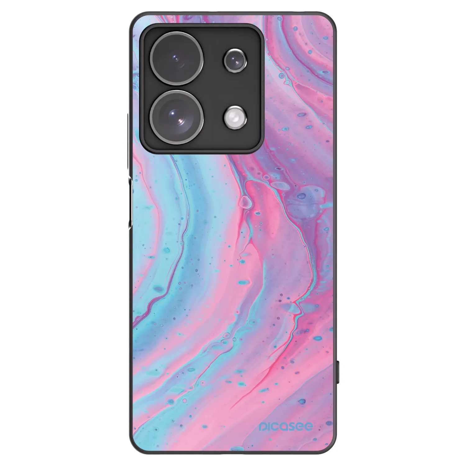 Picasee silikonowe czarne etui na Xiaomi Redmi Note 13 Pro 4G - Pink liquid