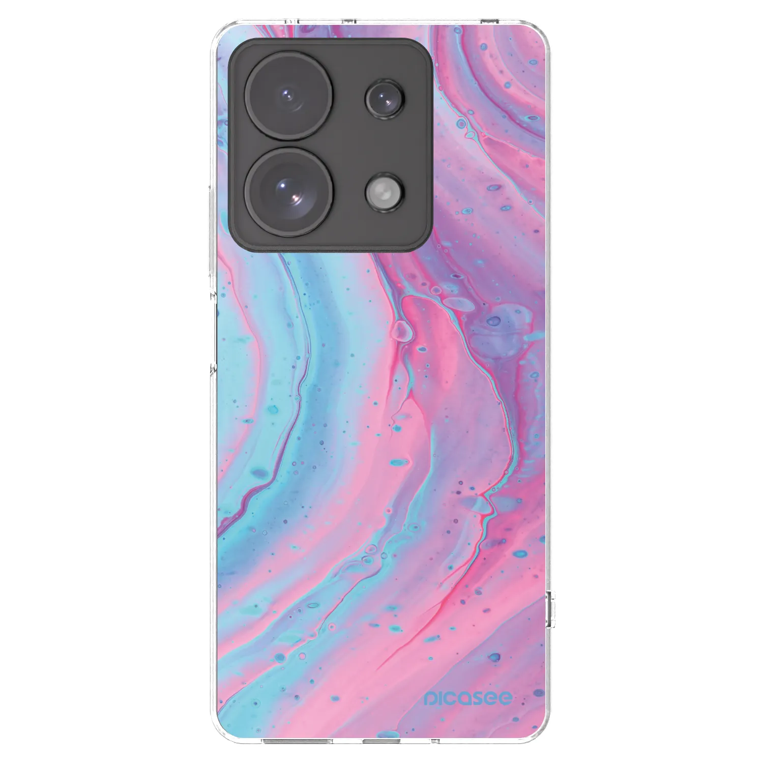 Picasee silikonowe przeźroczyste etui na Xiaomi Redmi Note 13 Pro 4G - Pink liquid