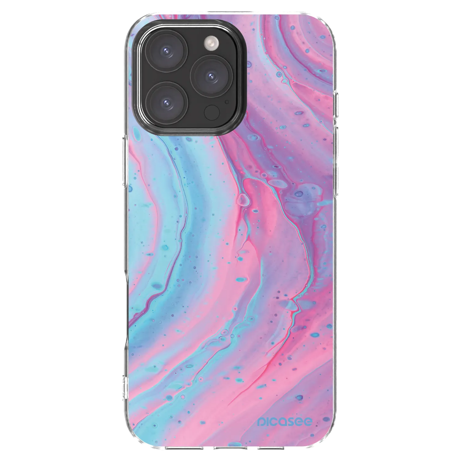 Picasee silikonowe przeźroczyste etui na Apple iPhone 16 Pro Max - Pink liquid