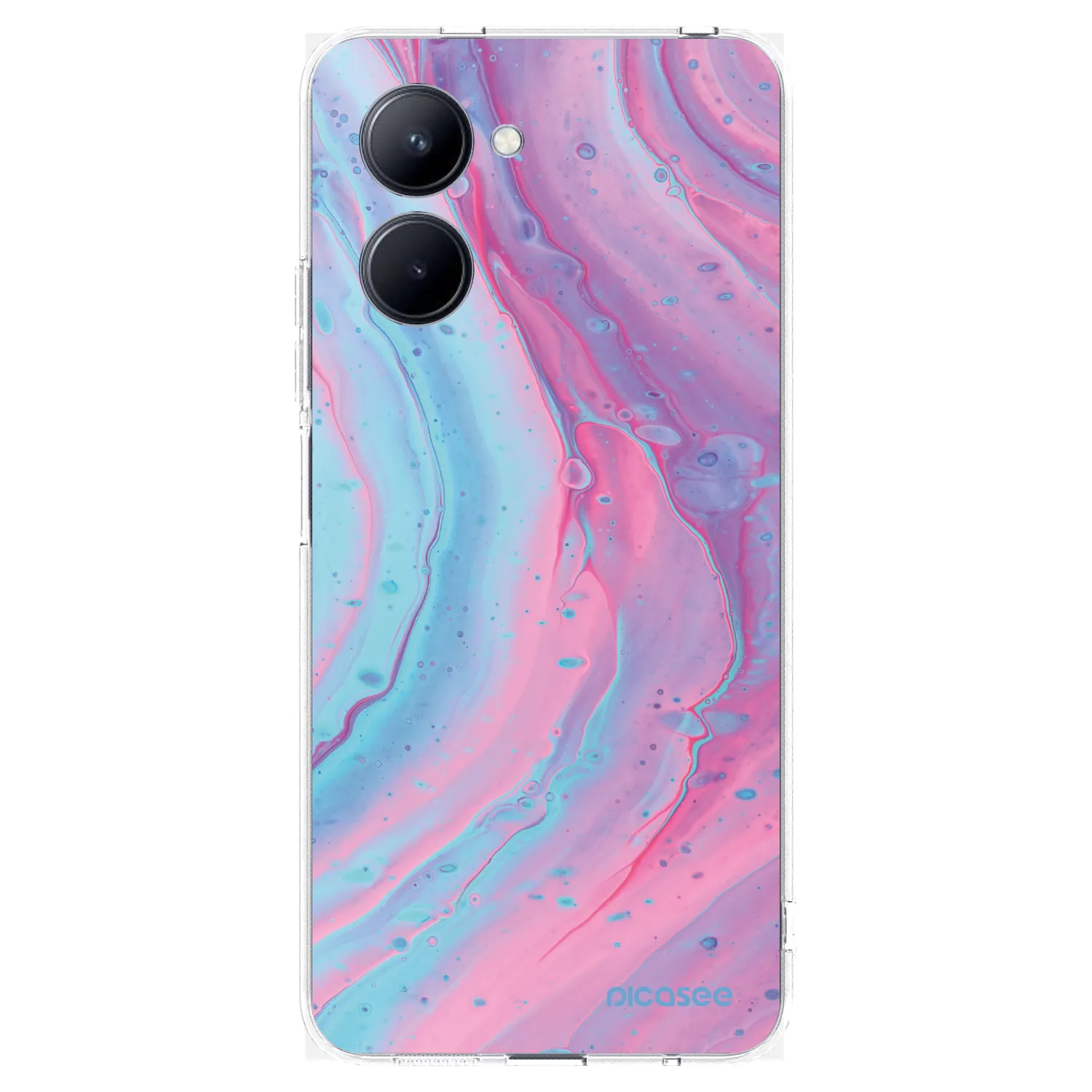 Picasee silikonowe przeźroczyste etui na Realme C33 (2023) - Pink liquid
