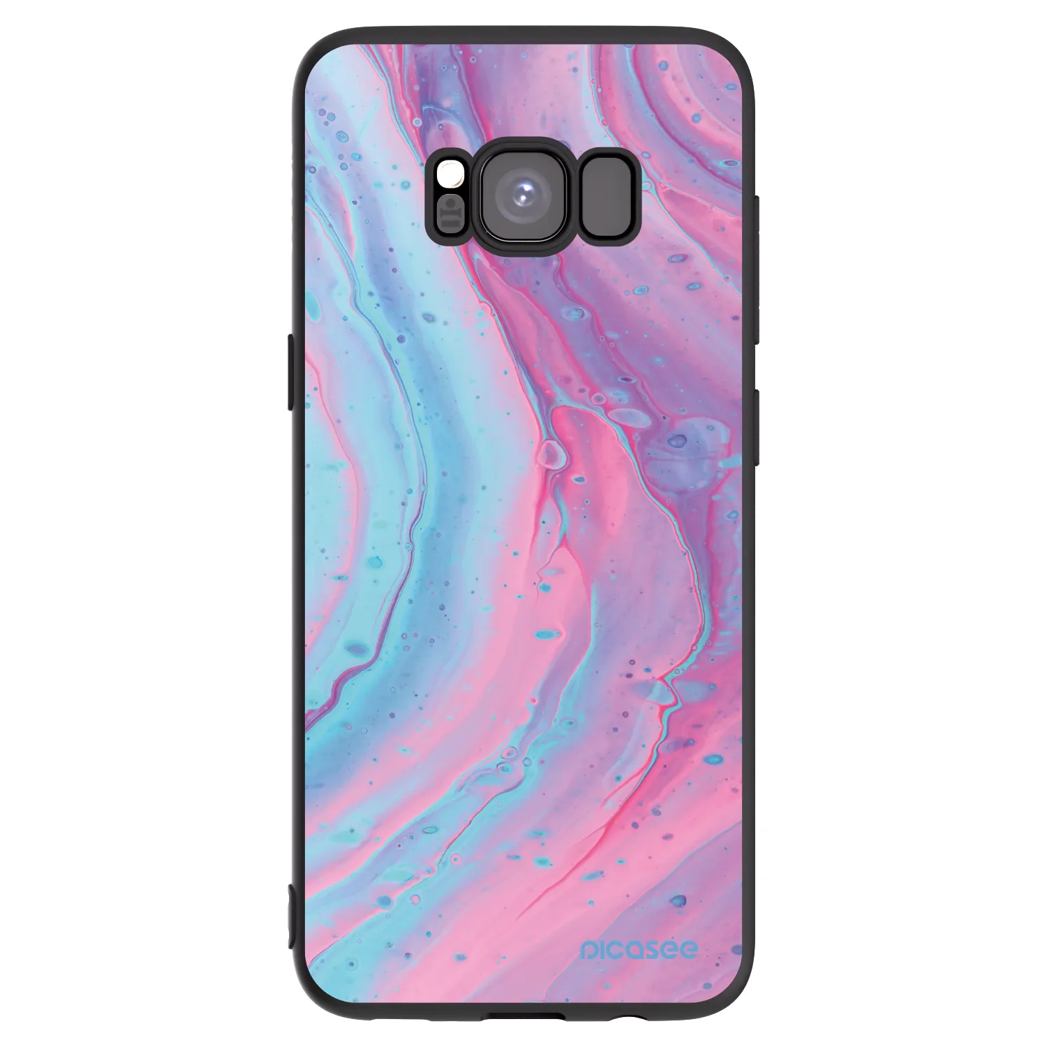 Picasee silikonowe czarne etui na Samsung Galaxy S8 G950F - Pink liquid