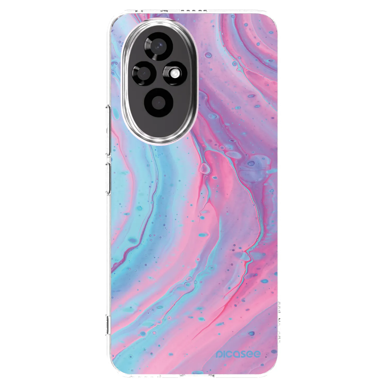 Picasee silikonowe przeźroczyste etui na Honor 200 Pro 5G - Pink liquid