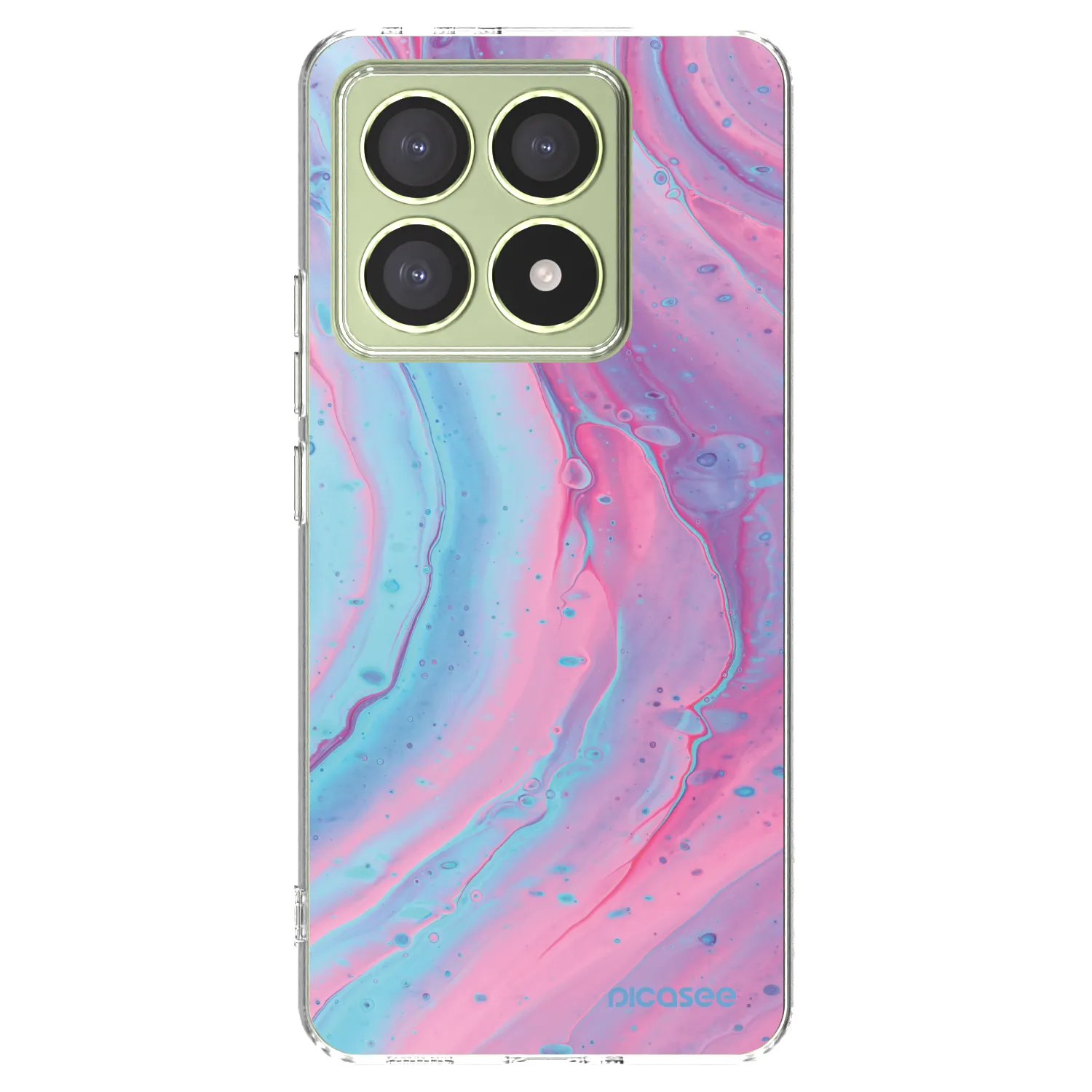 Picasee silikonowe przeźroczyste etui na Xiaomi 14T - Pink liquid