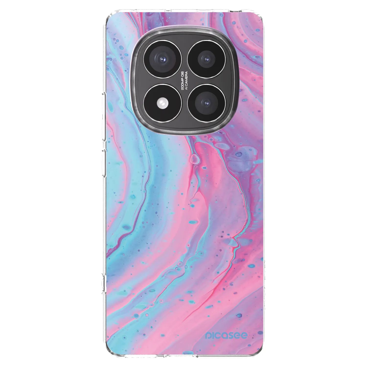 Picasee silikonowe przeźroczyste etui na Xiaomi Redmi Note 14 Pro+ 5G - Pink liquid