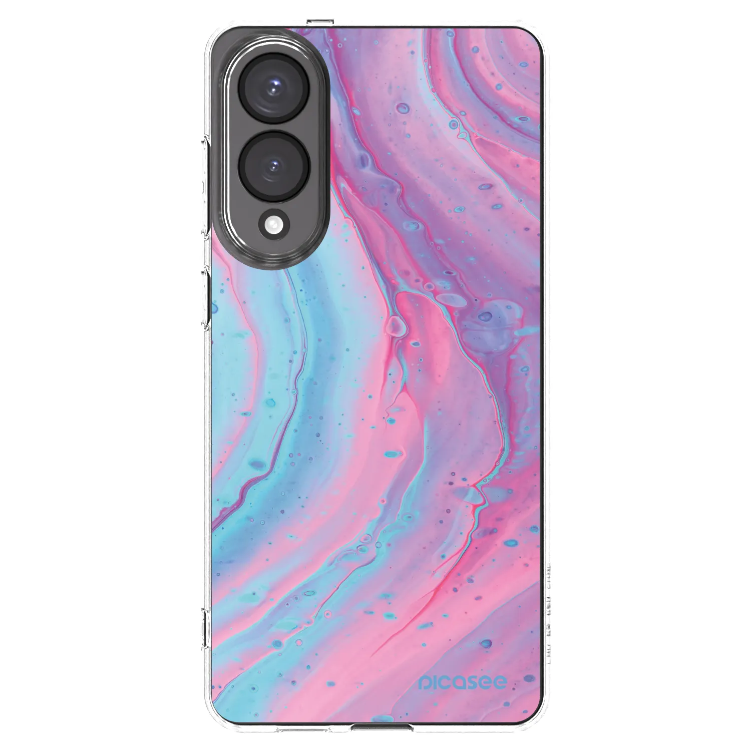 Picasee silikonowe przeźroczyste etui na Samsung Galaxy S25 Edge 5G - Pink liquid
