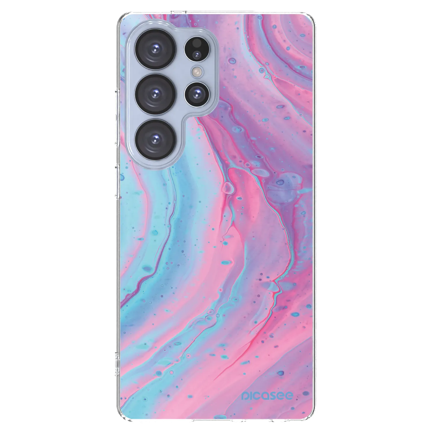 Picasee silikonowe przeźroczyste etui na Samsung Galaxy S25 Ultra 5G - Pink liquid