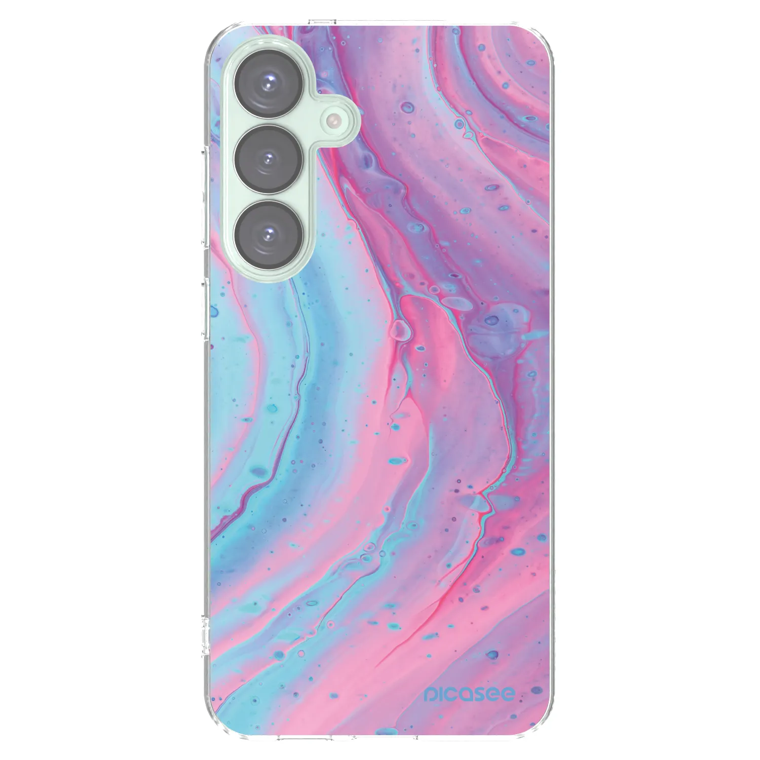 Picasee silikonowe przeźroczyste etui na Samsung Galaxy S25+ 5G - Pink liquid
