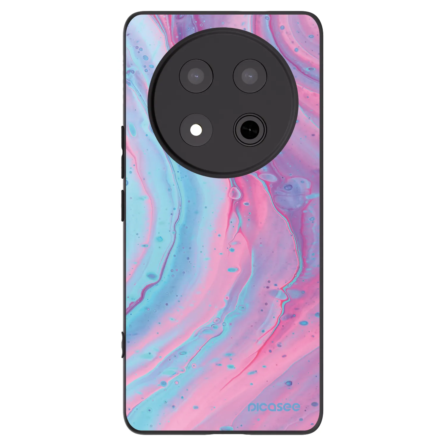 Picasee silikonowe czarne etui na Honor Magic7 Lite 5G - Pink liquid