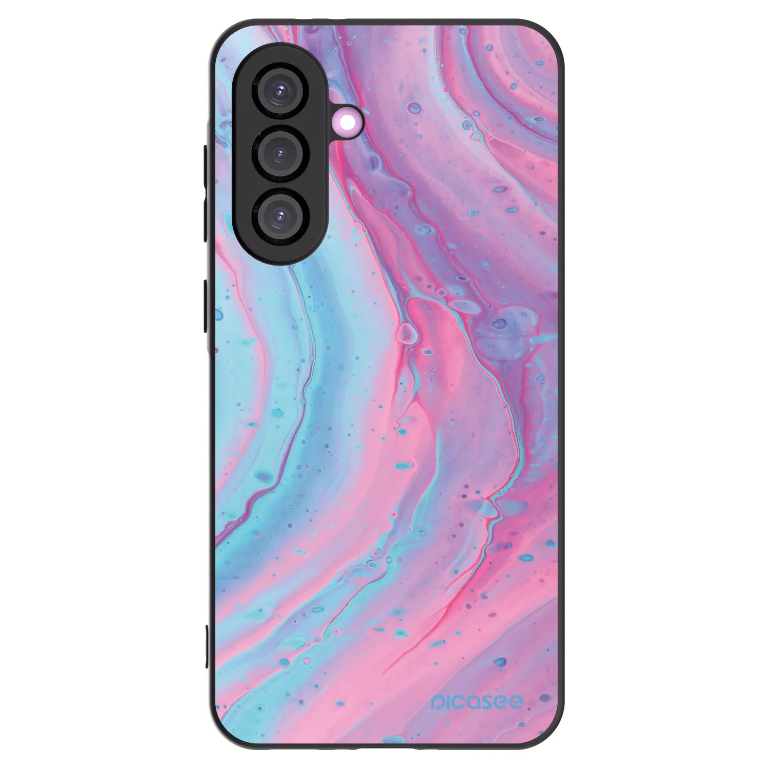 Picasee silikonowe czarne etui na Samsung Galaxy A36 5G - Pink liquid