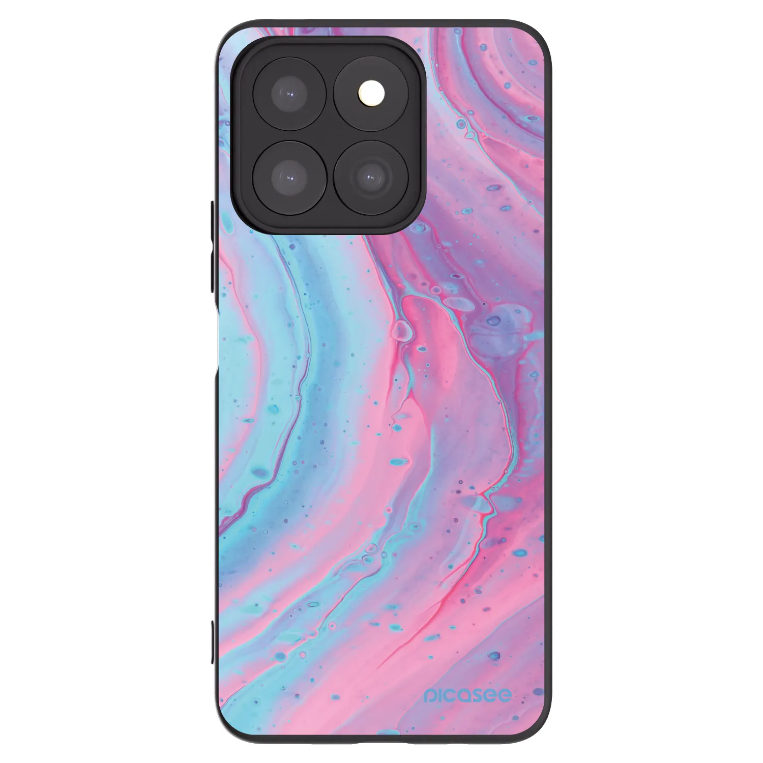 Picasee silikonowe czarne etui na Honor X8c - Pink liquid