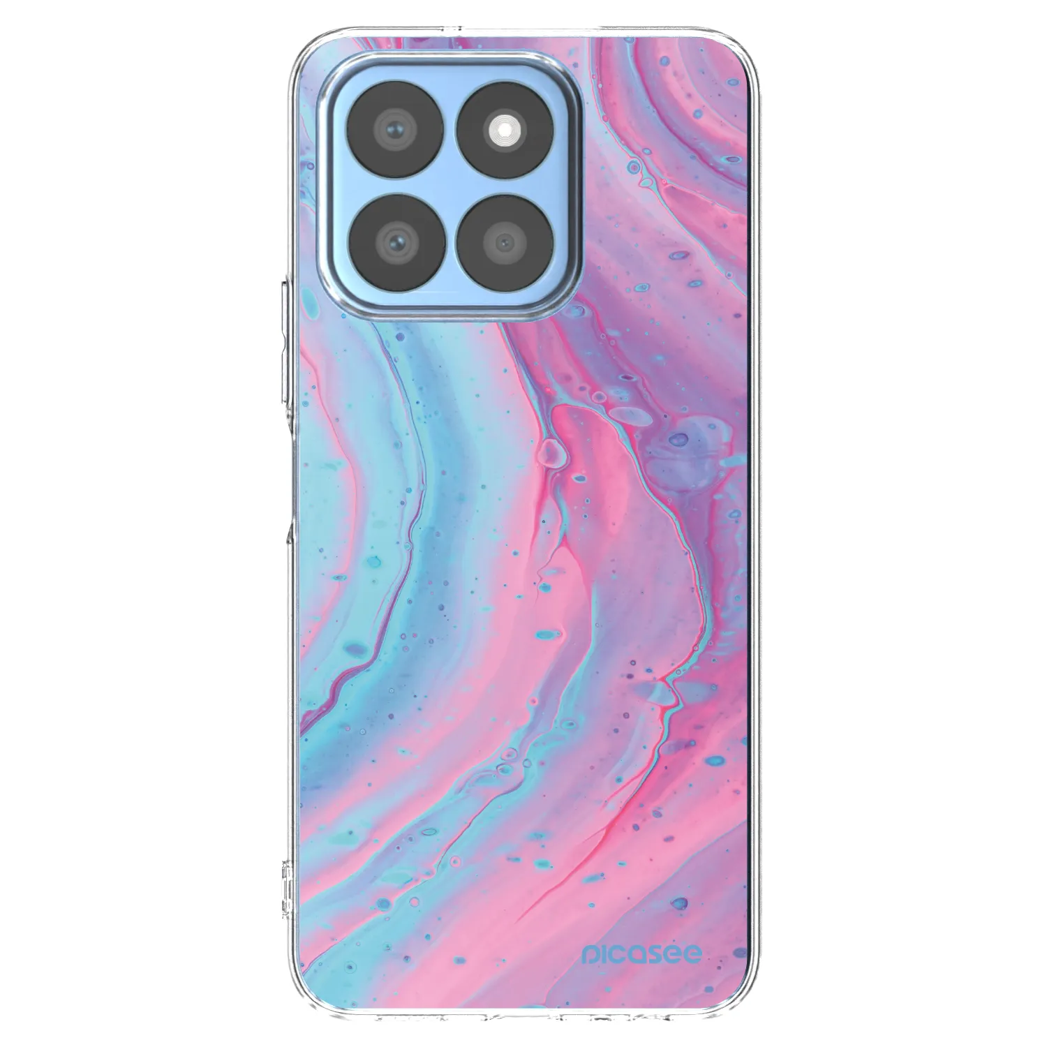 Picasee silikonowe przeźroczyste etui na Honor X8c - Pink liquid