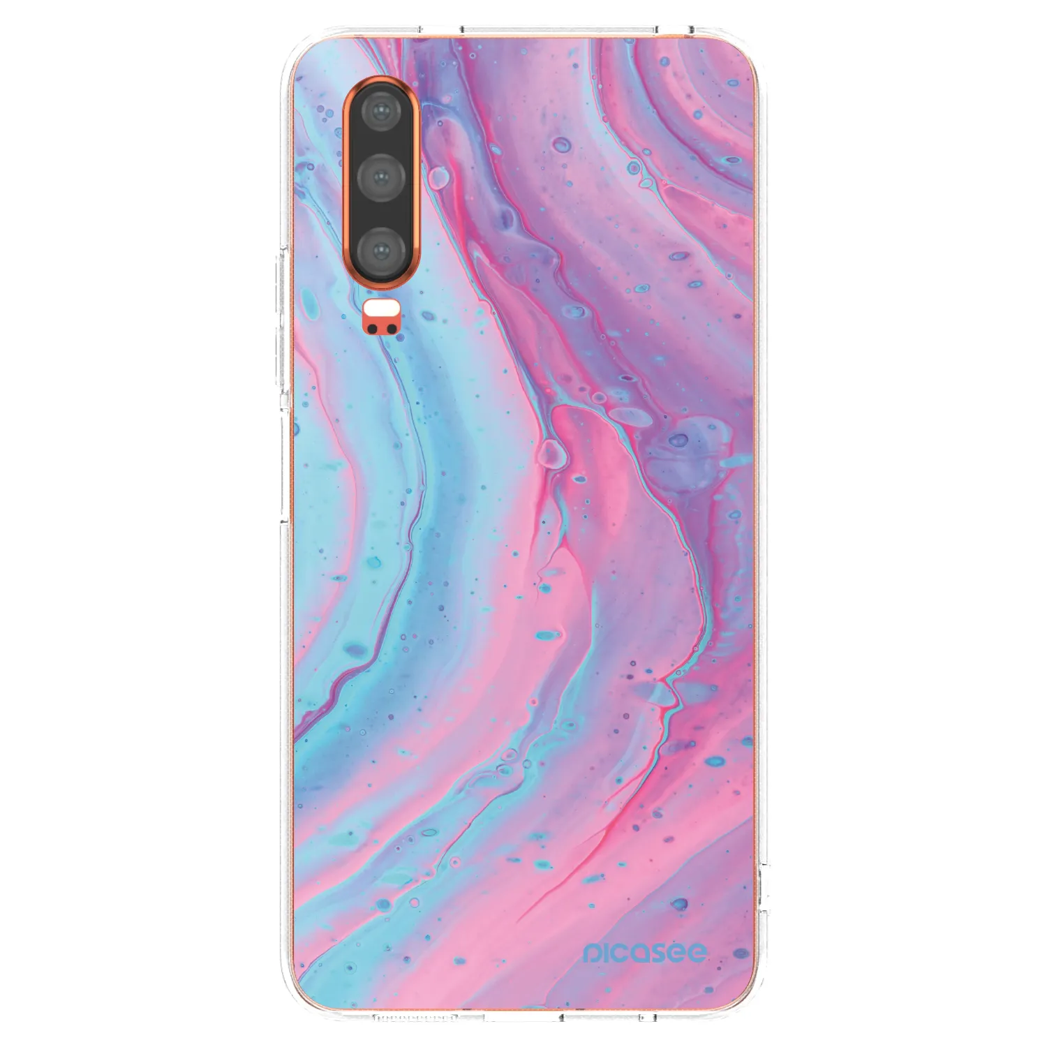 Picasee silikonowe przeźroczyste etui na Huawei P30 - Pink liquid