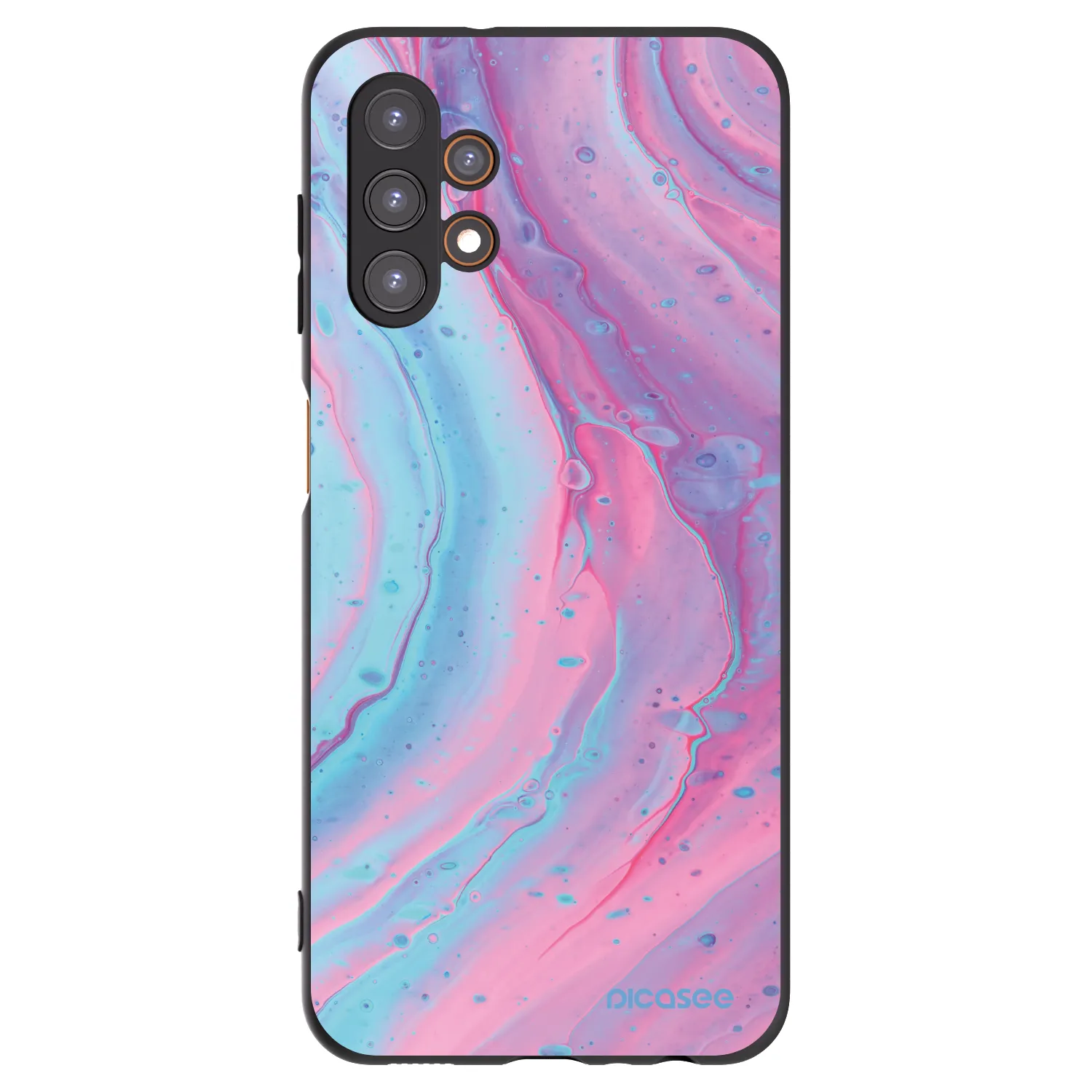 Picasee silikonowe czarne etui na Samsung Galaxy A13 5G - Pink liquid