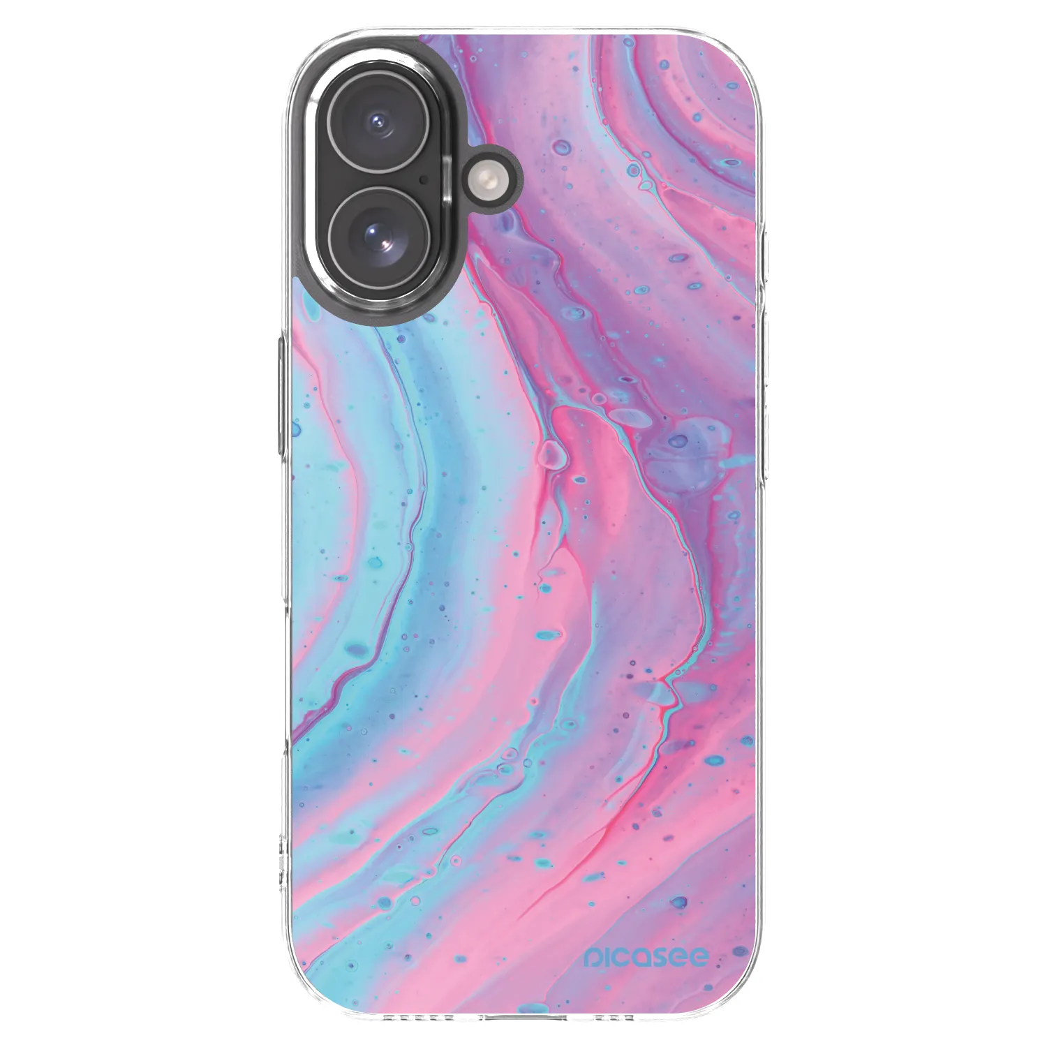 Picasee silikonowe przeźroczyste etui na Apple iPhone 17 - Pink liquid