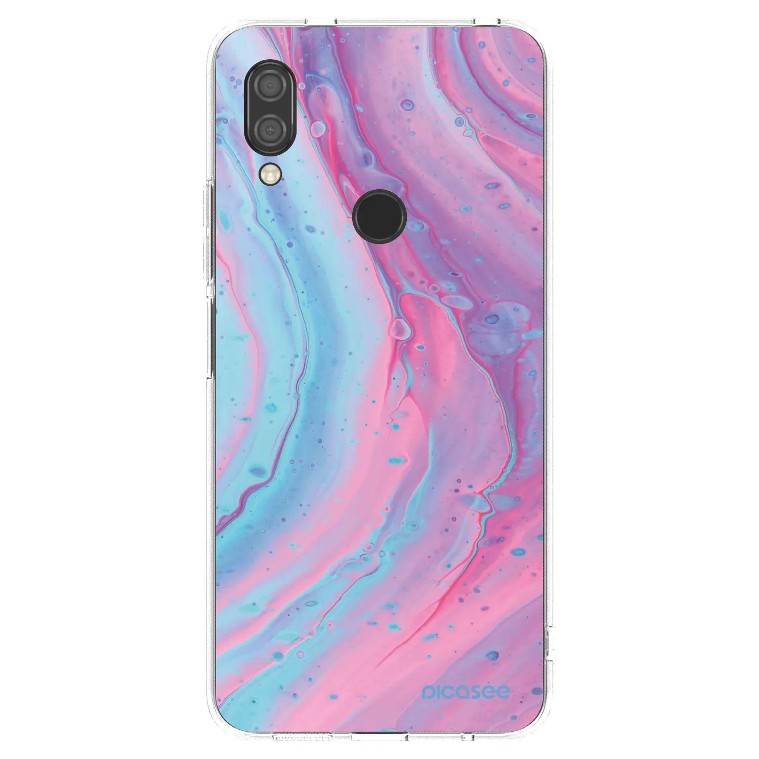 Picasee silikonowe przeźroczyste etui na Xiaomi Redmi 7 - Pink liquid