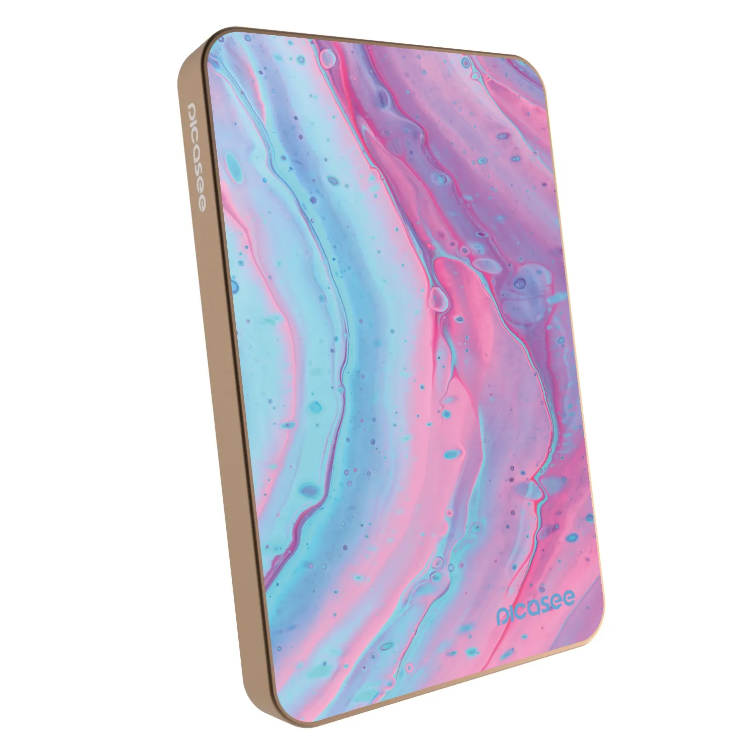 Picasee Powerbank z MagSafe 5 000 mAh Złoty - Pink liquid