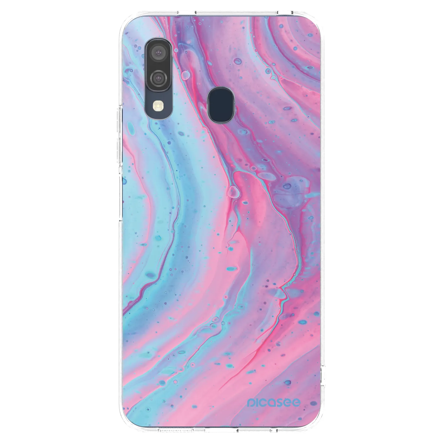 Picasee silikonowe przeźroczyste etui na Samsung Galaxy A40 A405F - Pink liquid