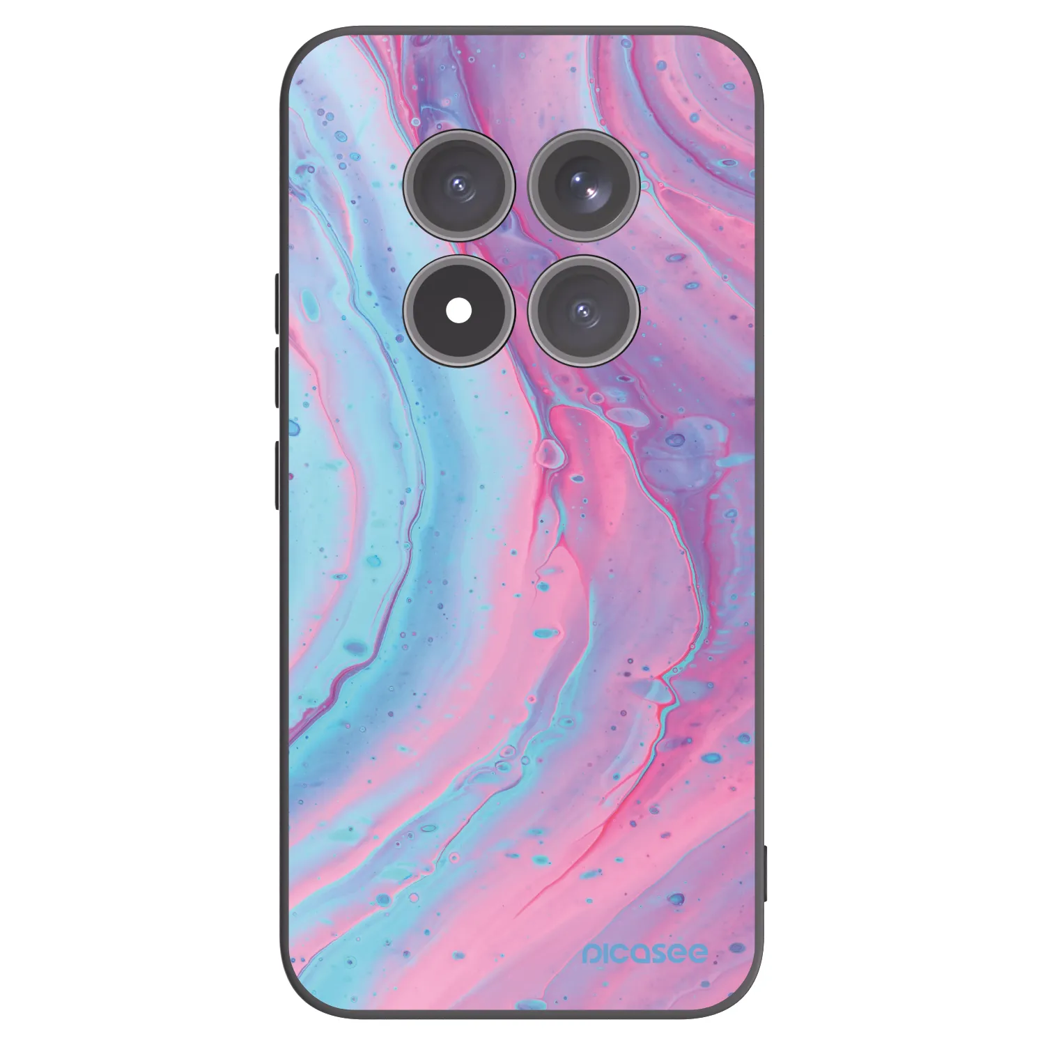 Picasee silikonowe czarne etui na Xiaomi Redmi Note 15 Pro+ - Pink liquid