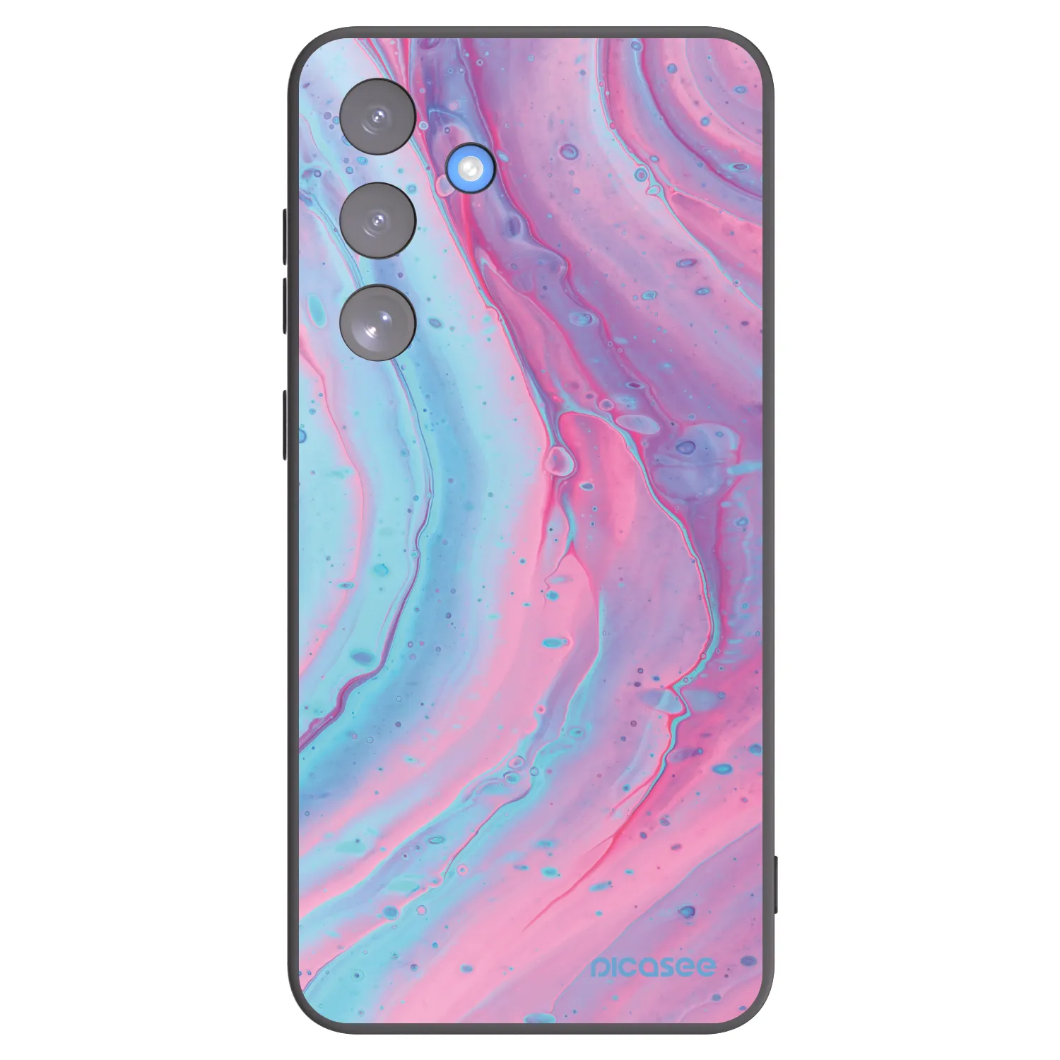 Picasee silikonowe czarne etui na Samsung Galaxy S25 FE 5G - Pink liquid