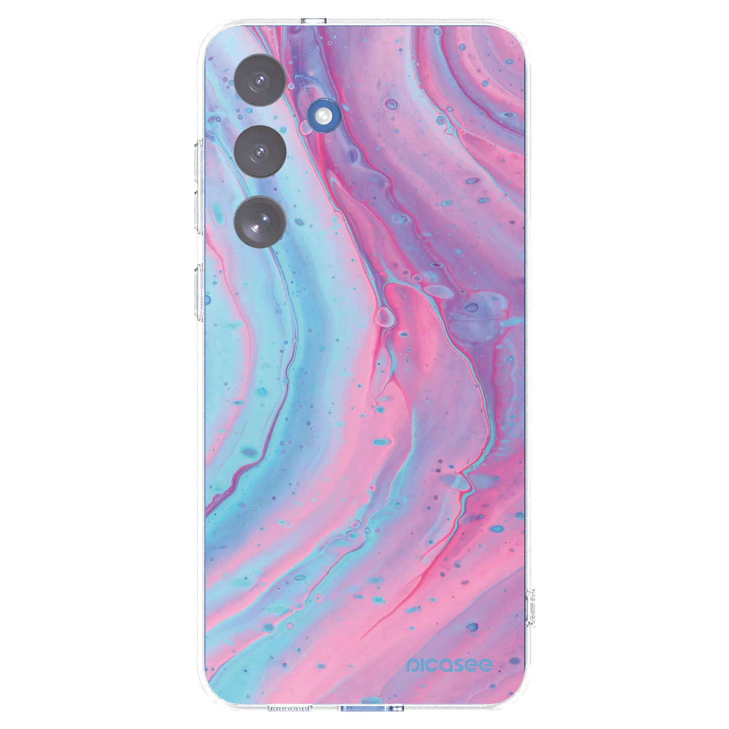 Picasee silikonowe przeźroczyste etui na Samsung Galaxy S25 FE 5G - Pink liquid