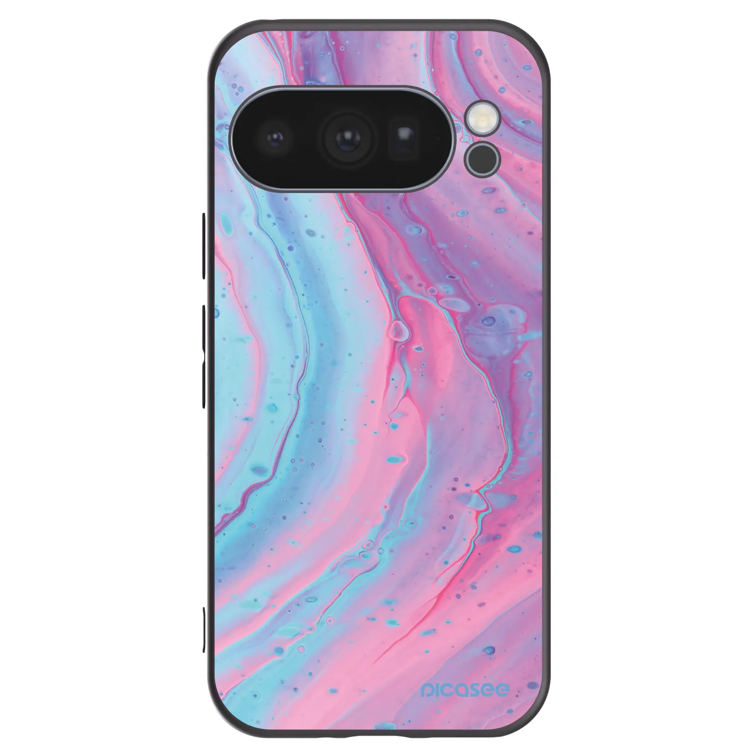 Picasee silikonowe czarne etui na Google Pixel 10 Pro - Pink liquid