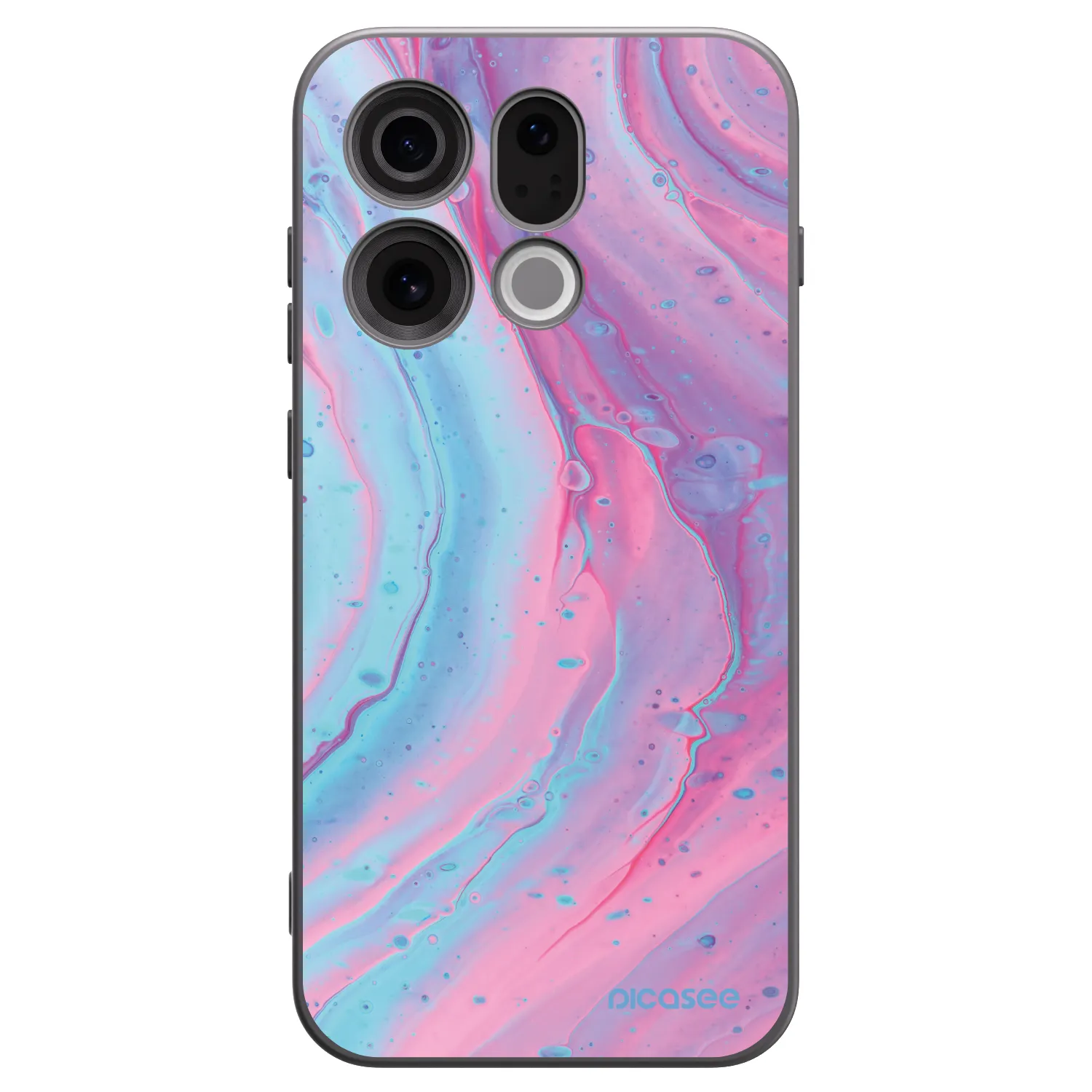 Picasee silikonowe czarne etui na OPPO Find X9 - Pink liquid