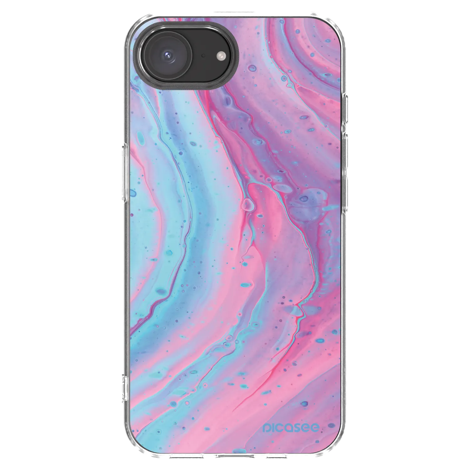 Picasee silikonowe przeźroczyste etui na Apple iPhone 17e - Pink liquid