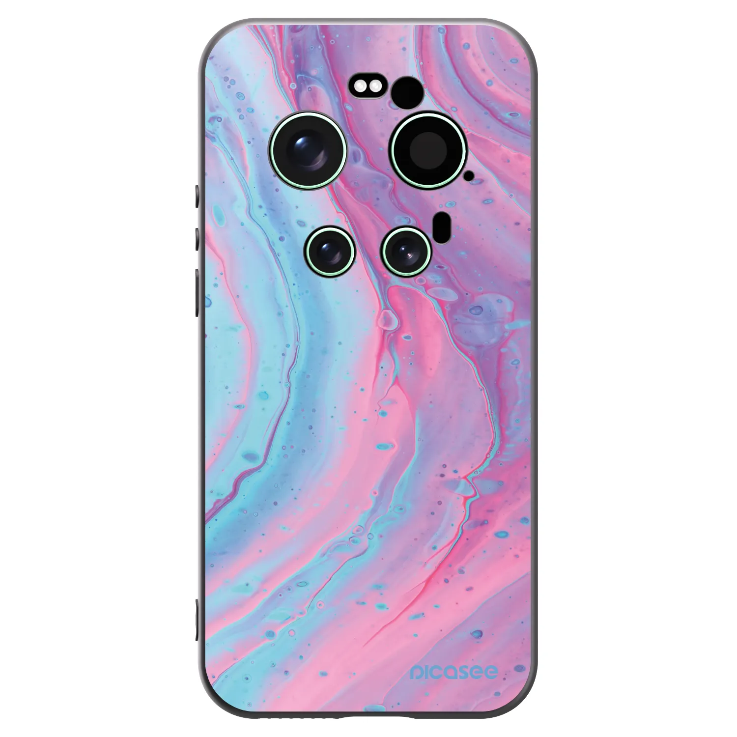 Picasee silikonowe czarne etui na Xiaomi 17 Ultra - Pink liquid
