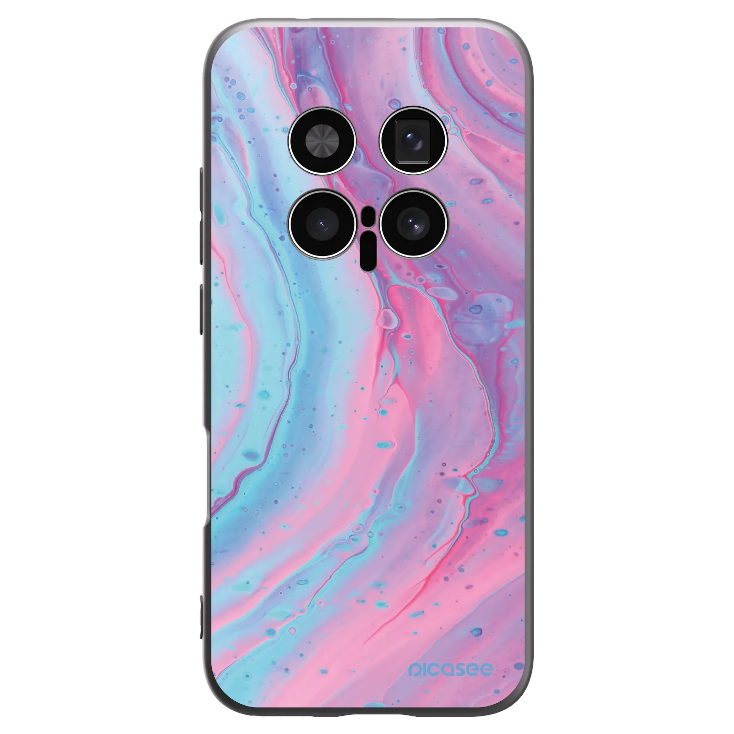 Picasee silikonowe czarne etui na Honor Magic8 Pro 5G - Pink liquid