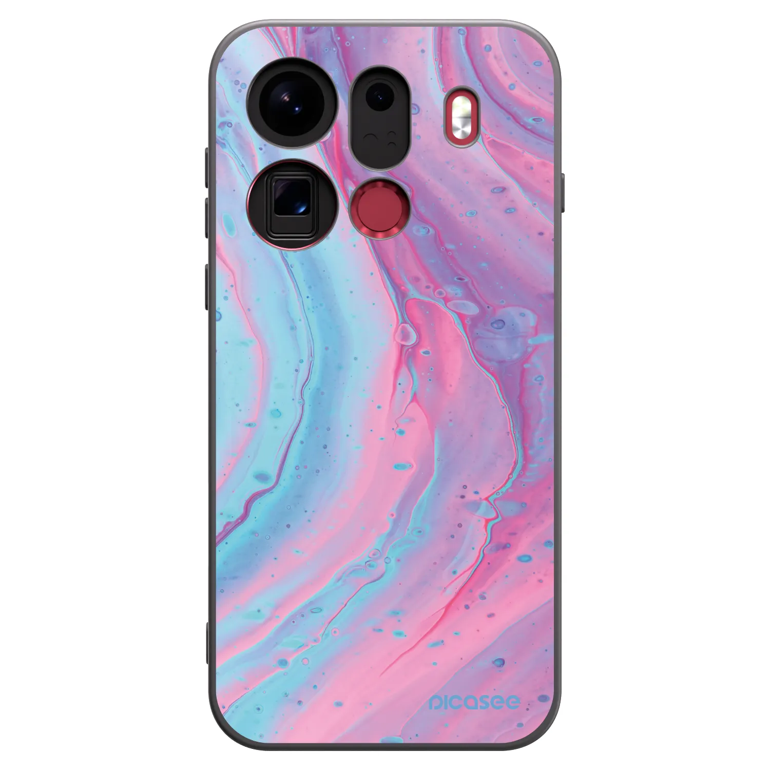 Picasee silikonowe czarne etui na OPPO Find X9 Pro - Pink liquid