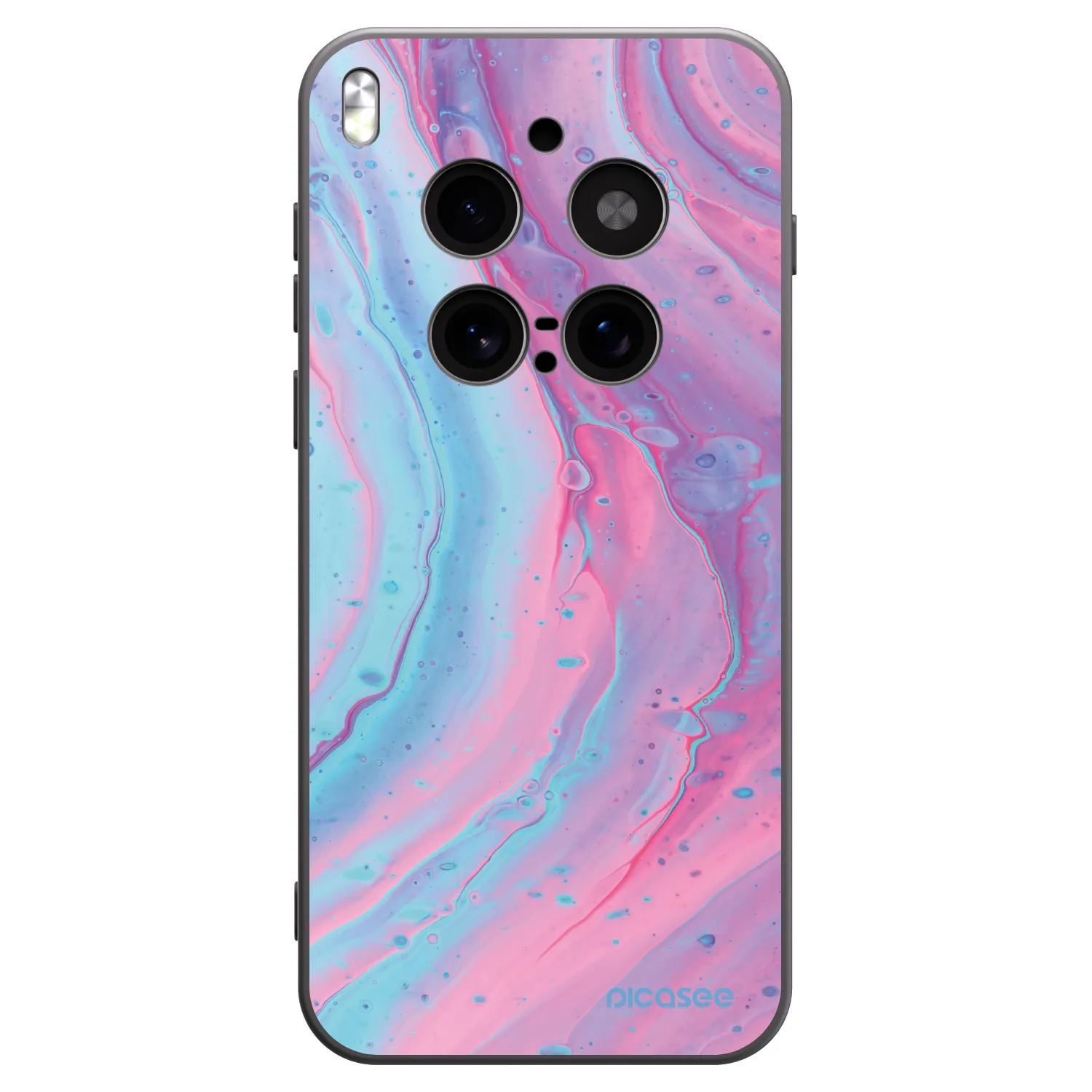 Picasee silikonowe czarne etui na Vivo X300 Pro - Pink liquid