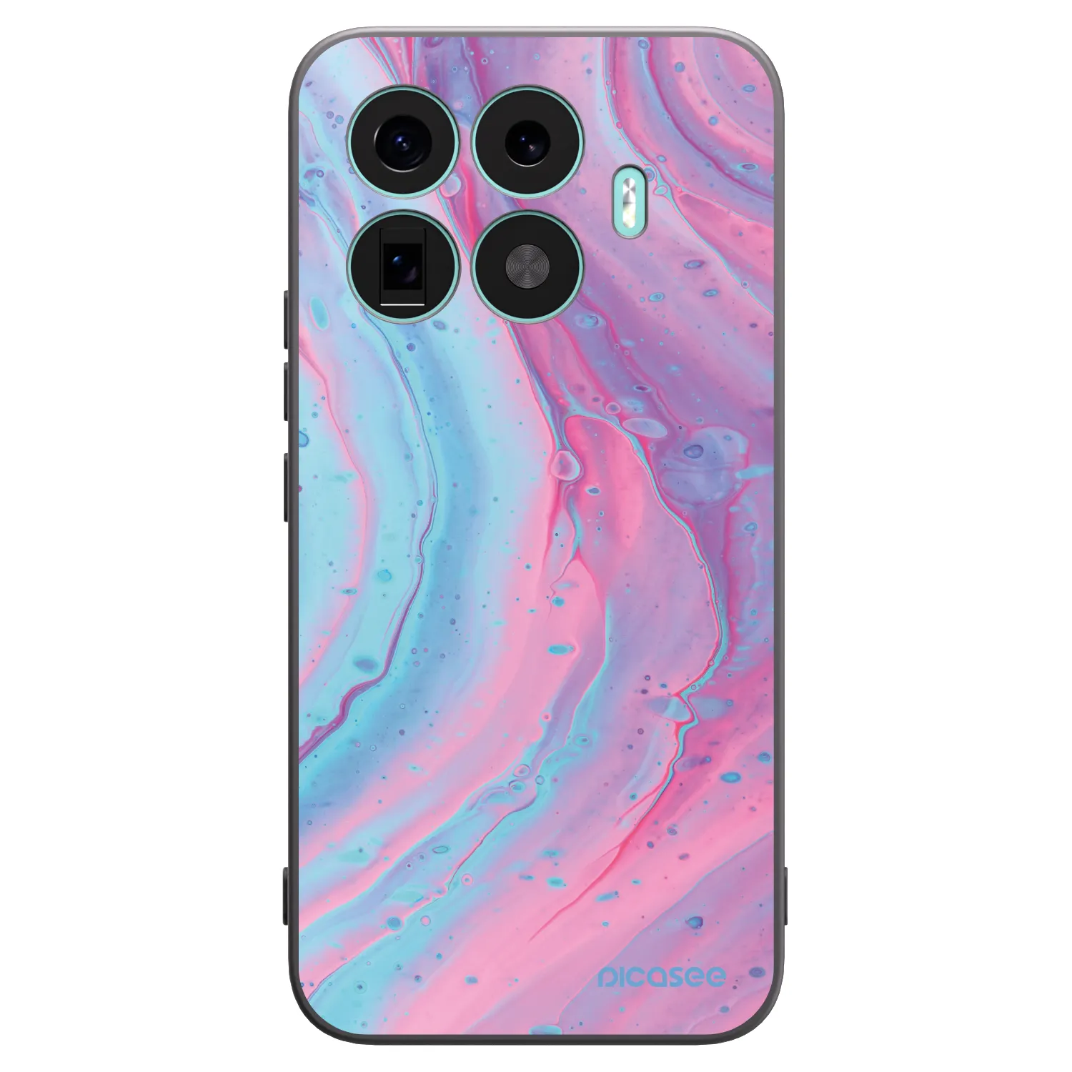 Picasee silikonowe czarne etui na Xiaomi 17T Pro - Pink liquid