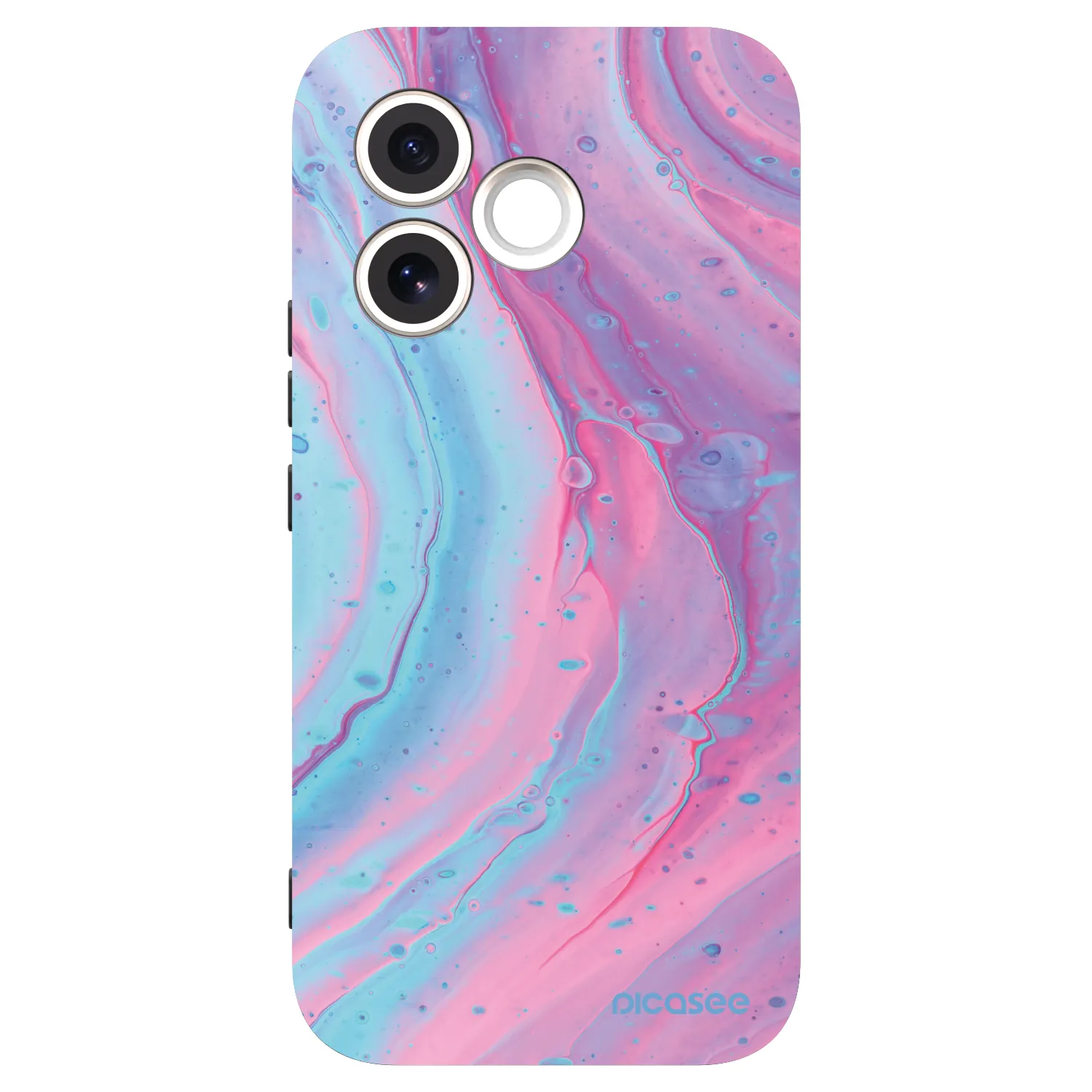 Picasee silikonowe czarne etui na Honor 600 Lite - Pink liquid