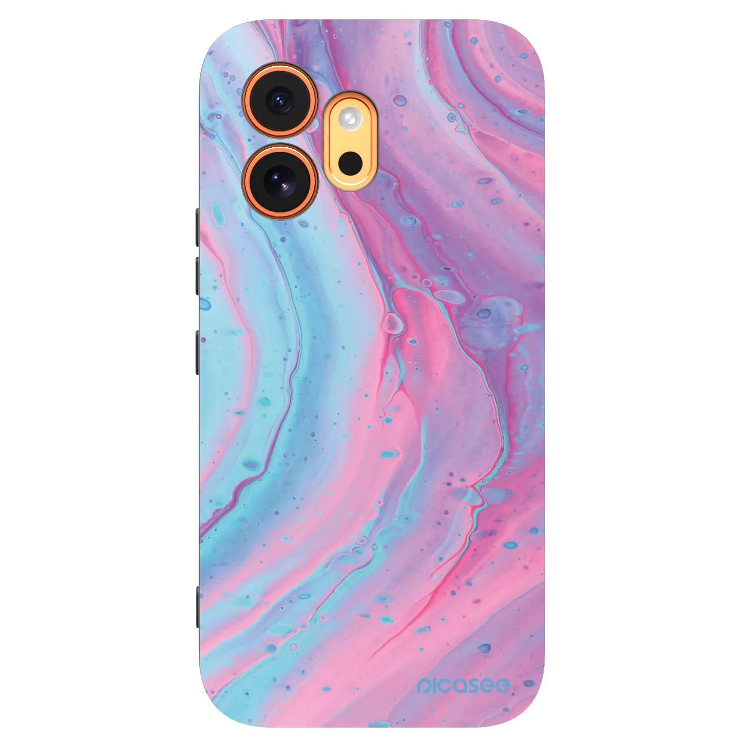 Picasee silikonowe czarne etui na Honor 600 - Pink liquid