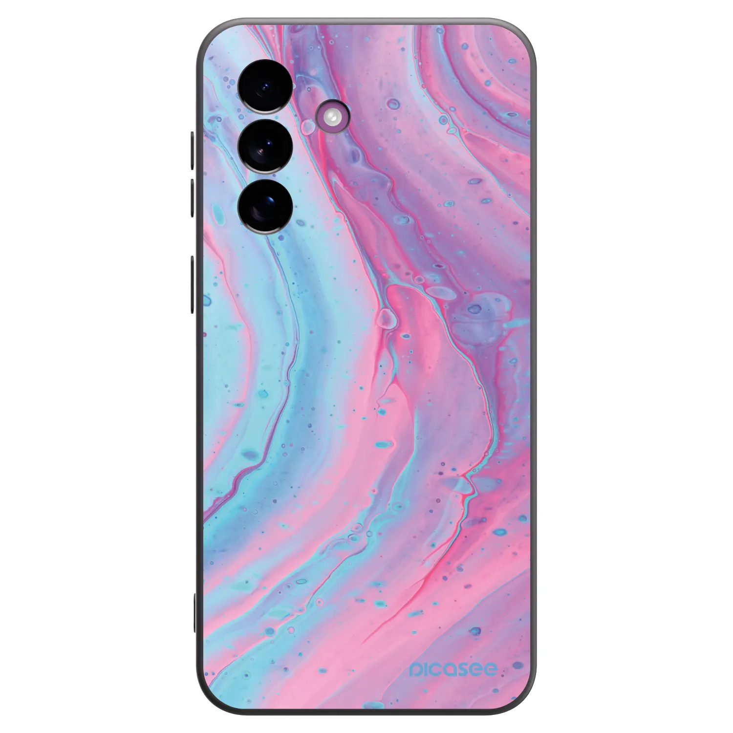 Picasee silikonowe czarne etui na Samsung Galaxy A37 - Pink liquid