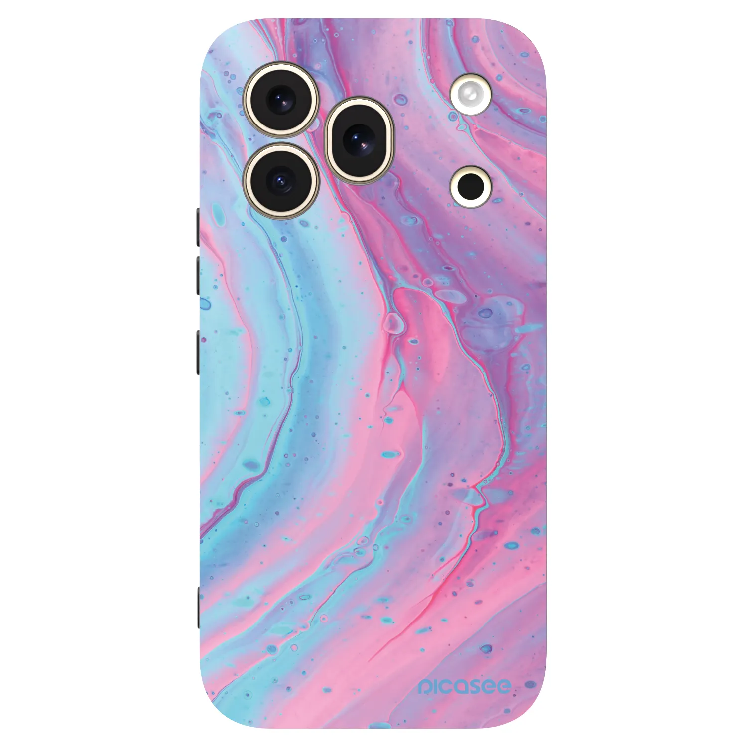 Picasee silikonowe czarne etui na Honor 600 Pro - Pink liquid