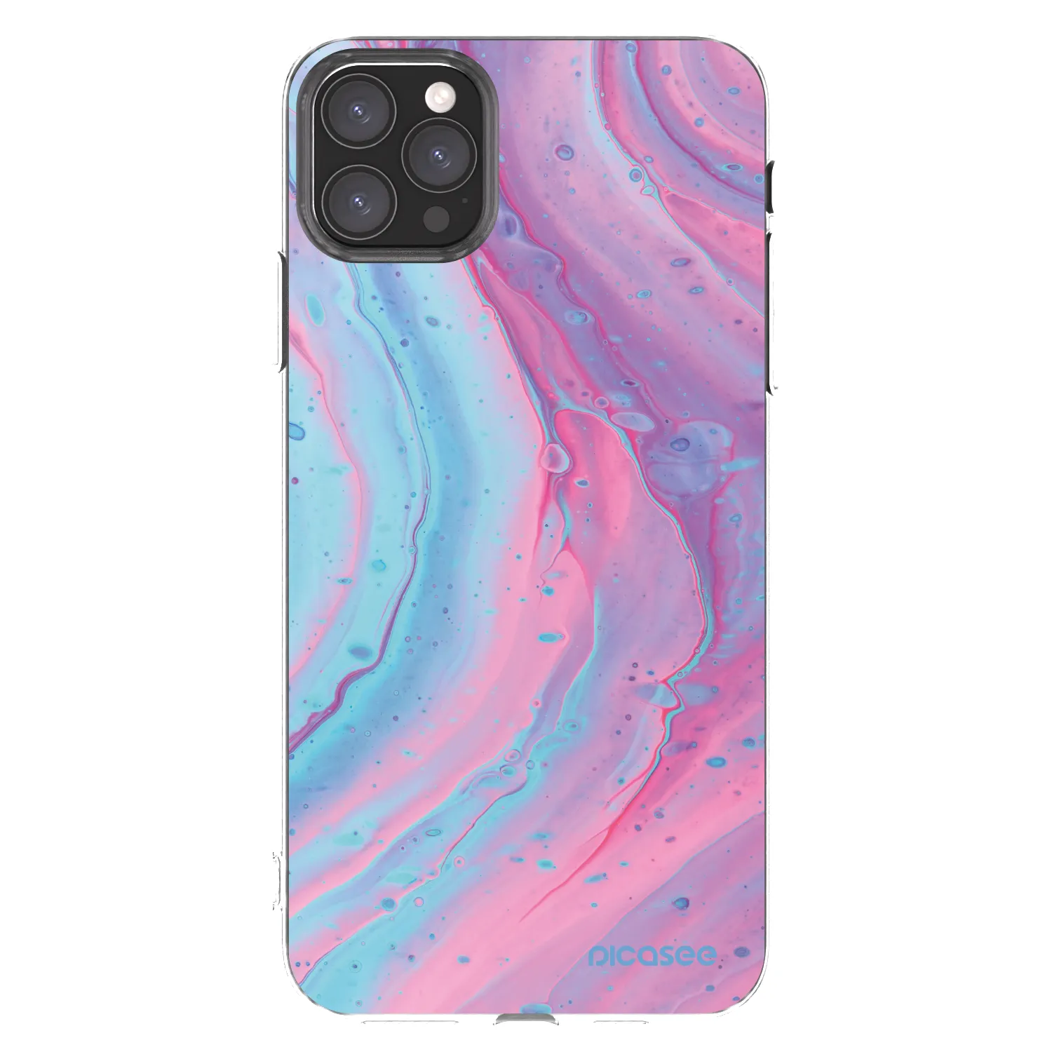 Picasee silikonowe przeźroczyste etui na Apple iPhone 11 Pro Max - Pink liquid