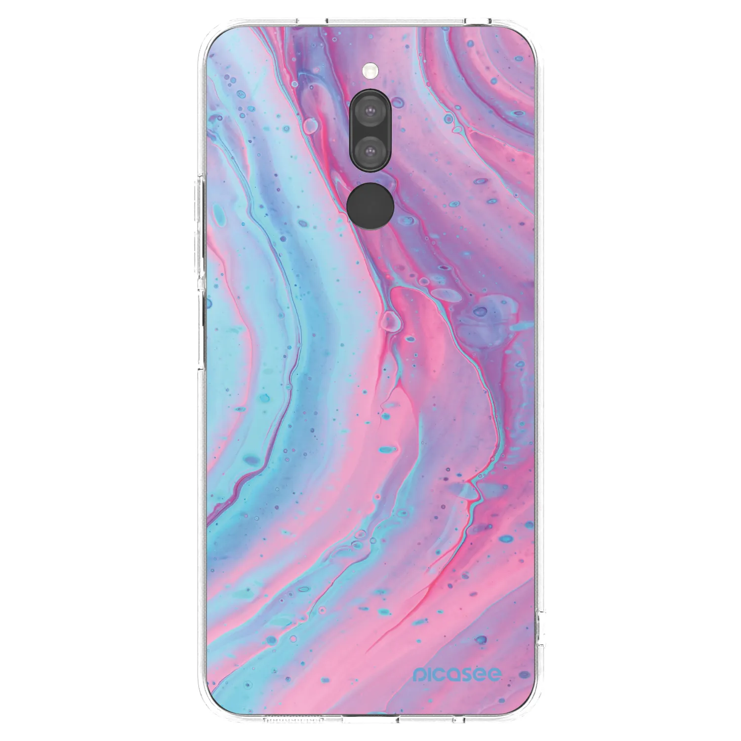 Picasee silikonowe przeźroczyste etui na Xiaomi Redmi 8 - Pink liquid