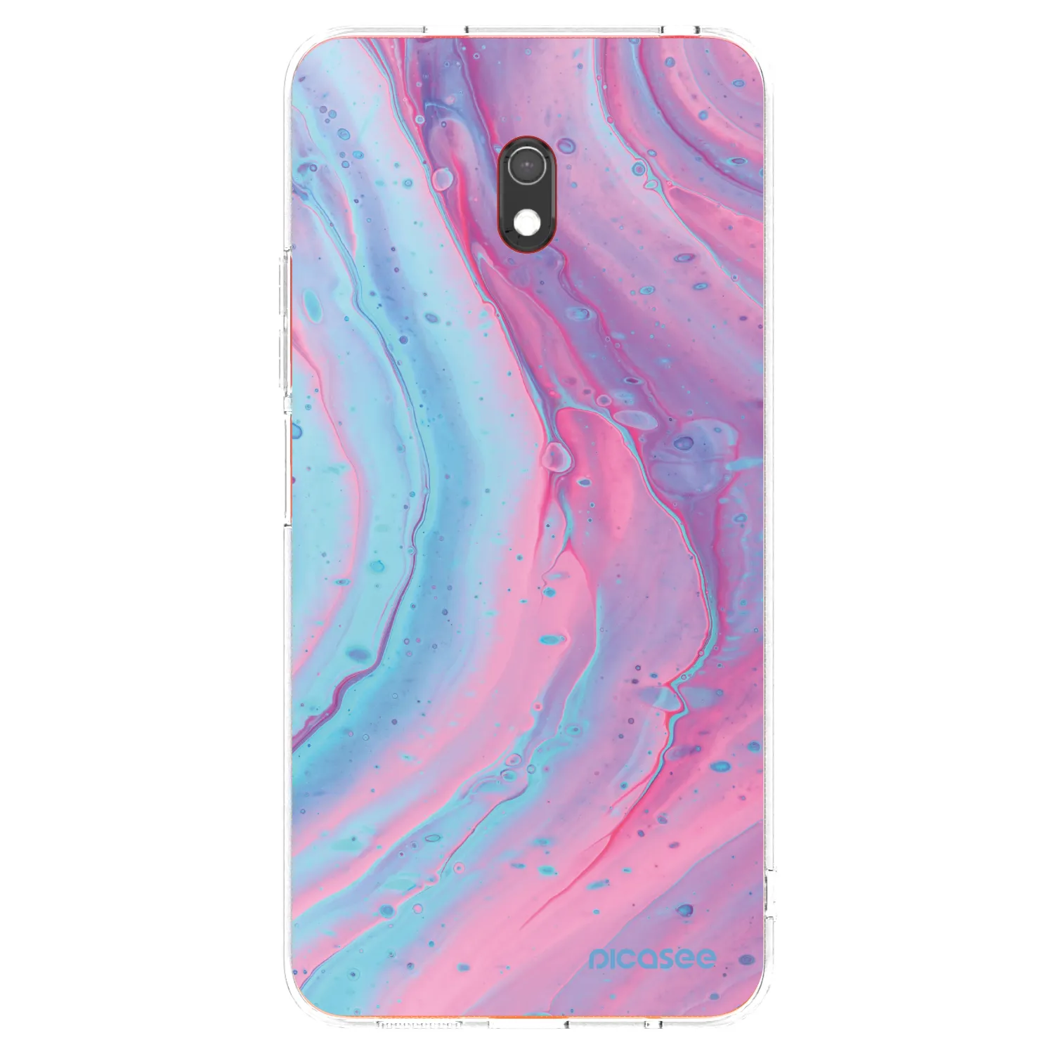 Picasee silikonowe przeźroczyste etui na Xiaomi Redmi 8A - Pink liquid