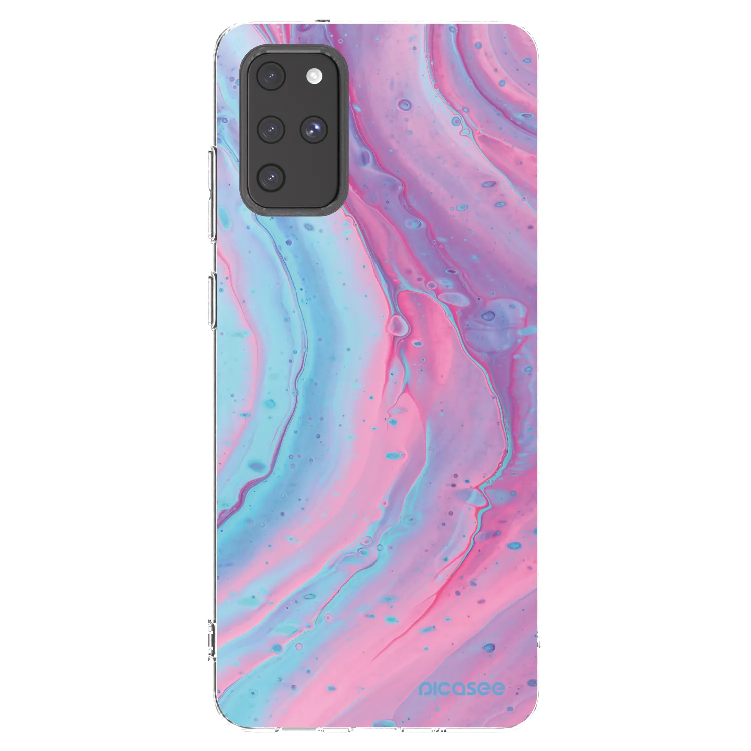 Picasee silikonowe przeźroczyste etui na Samsung Galaxy S20+ G985F - Pink liquid