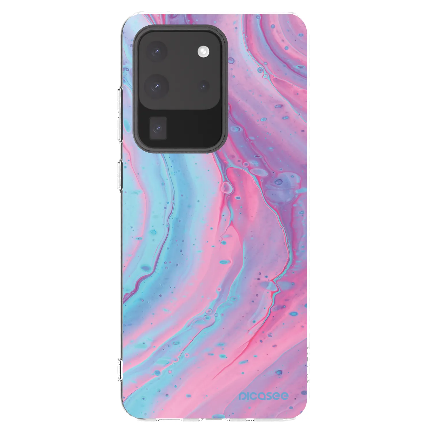 Picasee silikonowe przeźroczyste etui na Samsung Galaxy S20 Ultra 5G G988F - Pink liquid