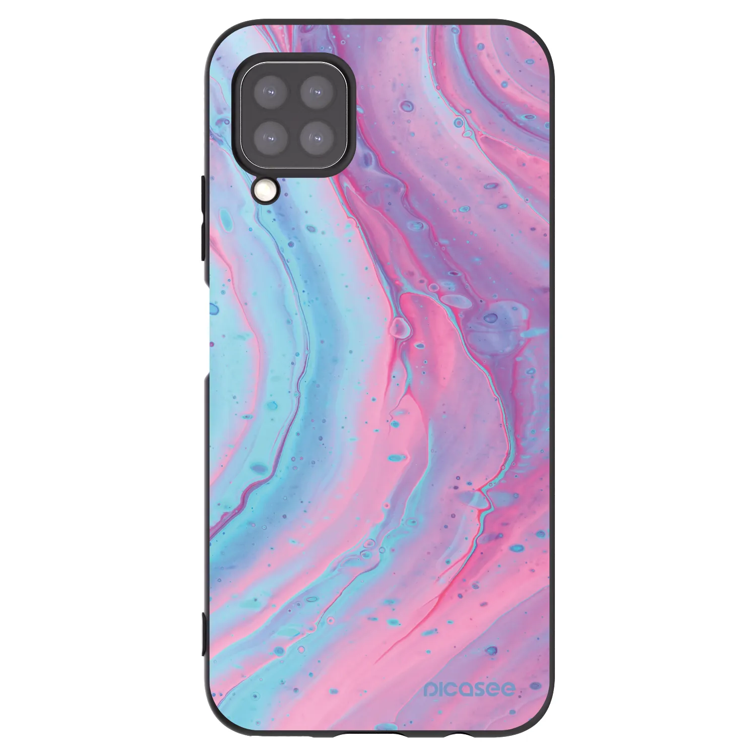 Picasee silikonowe czarne etui na Huawei P40 Lite - Pink liquid