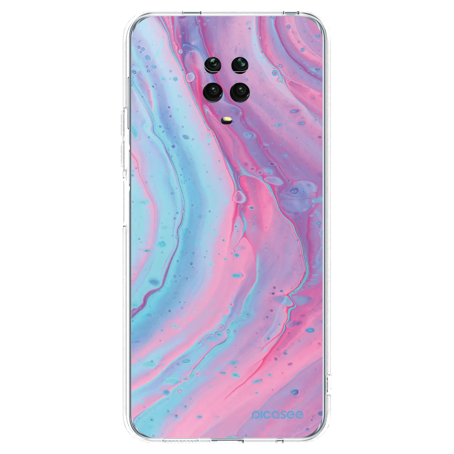 Picasee silikonowe przeźroczyste etui na Xiaomi Redmi Note 9 Pro - Pink liquid