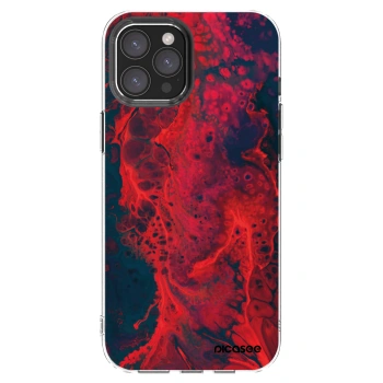 Picasee silikonowe przeźroczyste etui na Apple iPhone 12 Pro Max - Organic red
