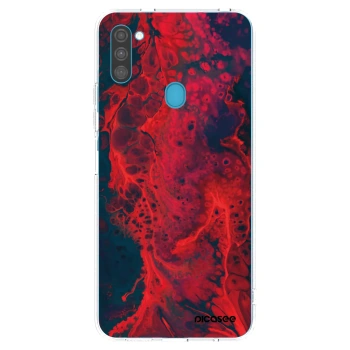 Picasee silikonowe przeźroczyste etui na Samsung Galaxy M11 - Organic red
