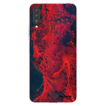 Picasee silikonowe przeźroczyste etui na Samsung Galaxy A20s - Organic red
