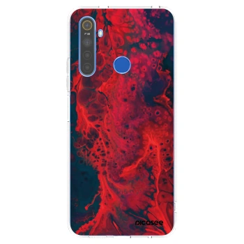 Picasee silikonowe przeźroczyste etui na Realme 5 - Organic red