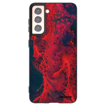 Picasee silikonowe czarne etui na Samsung Galaxy S21 5G G991B - Organic red